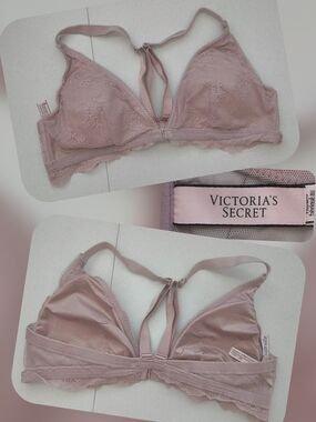 Victoria's Secret Lace Wireless Bralette - Dusty Mauve Size Lg Nwots